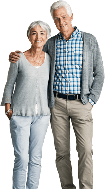 smiling couple standing next to each other